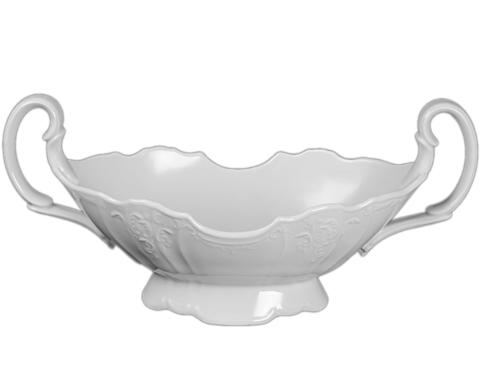 BERNADOTTE - misa na ovocie na nohe s uchom 36cm, biela II.akosť