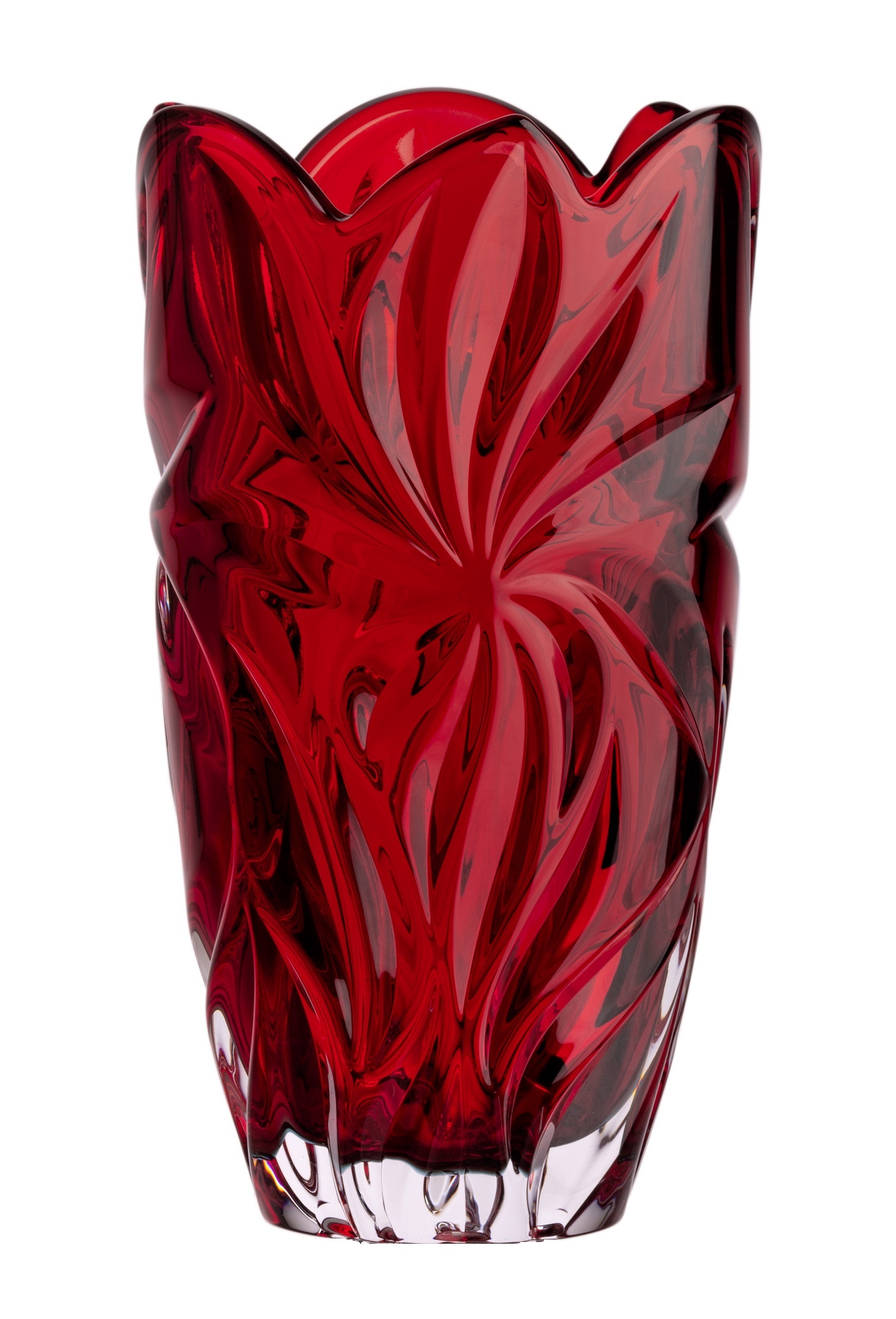 Aurum Flora Krištáľová Váza 28 cm RED