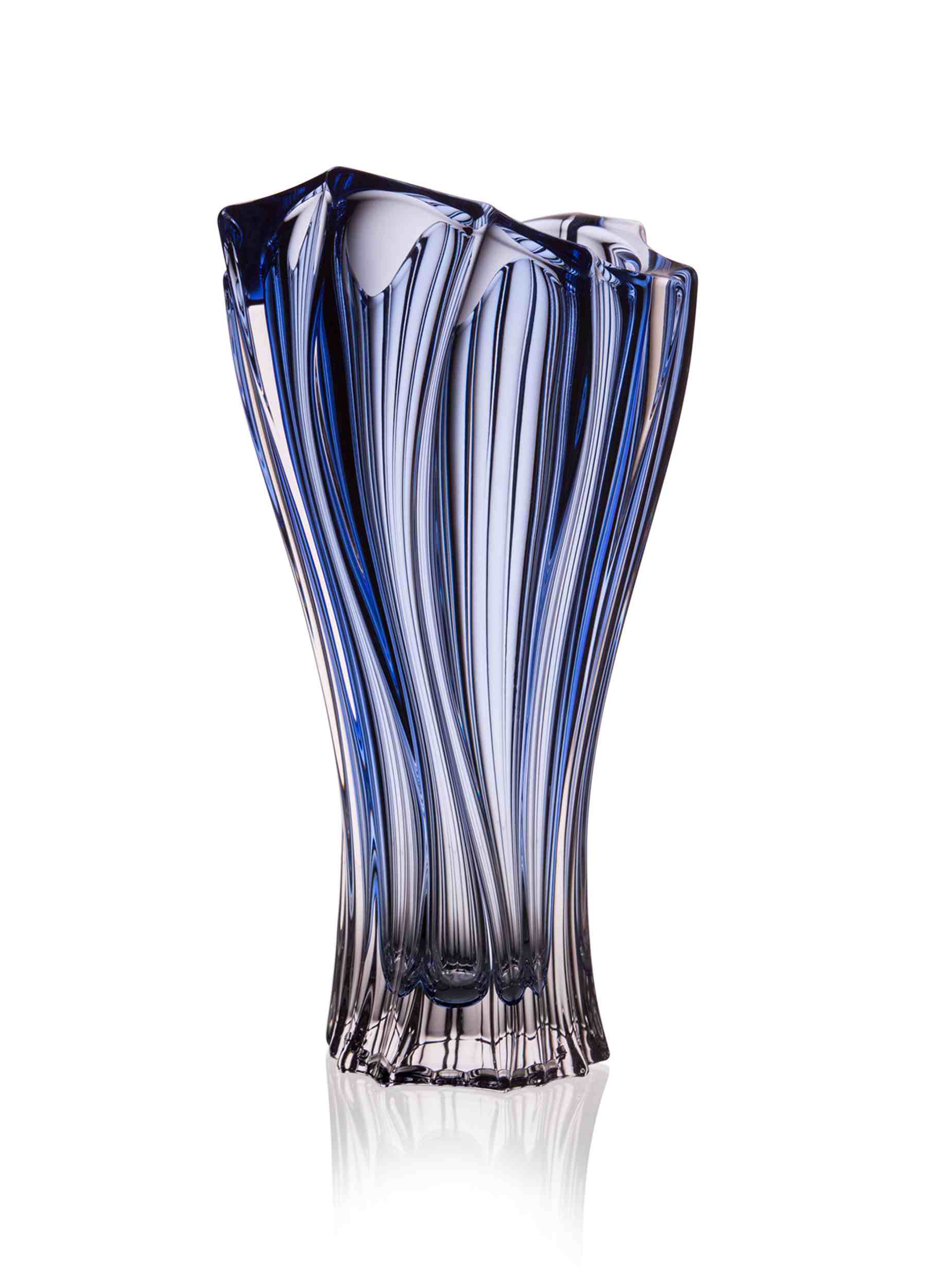 Aurum Plantica krištáľová váza 32cm Blue