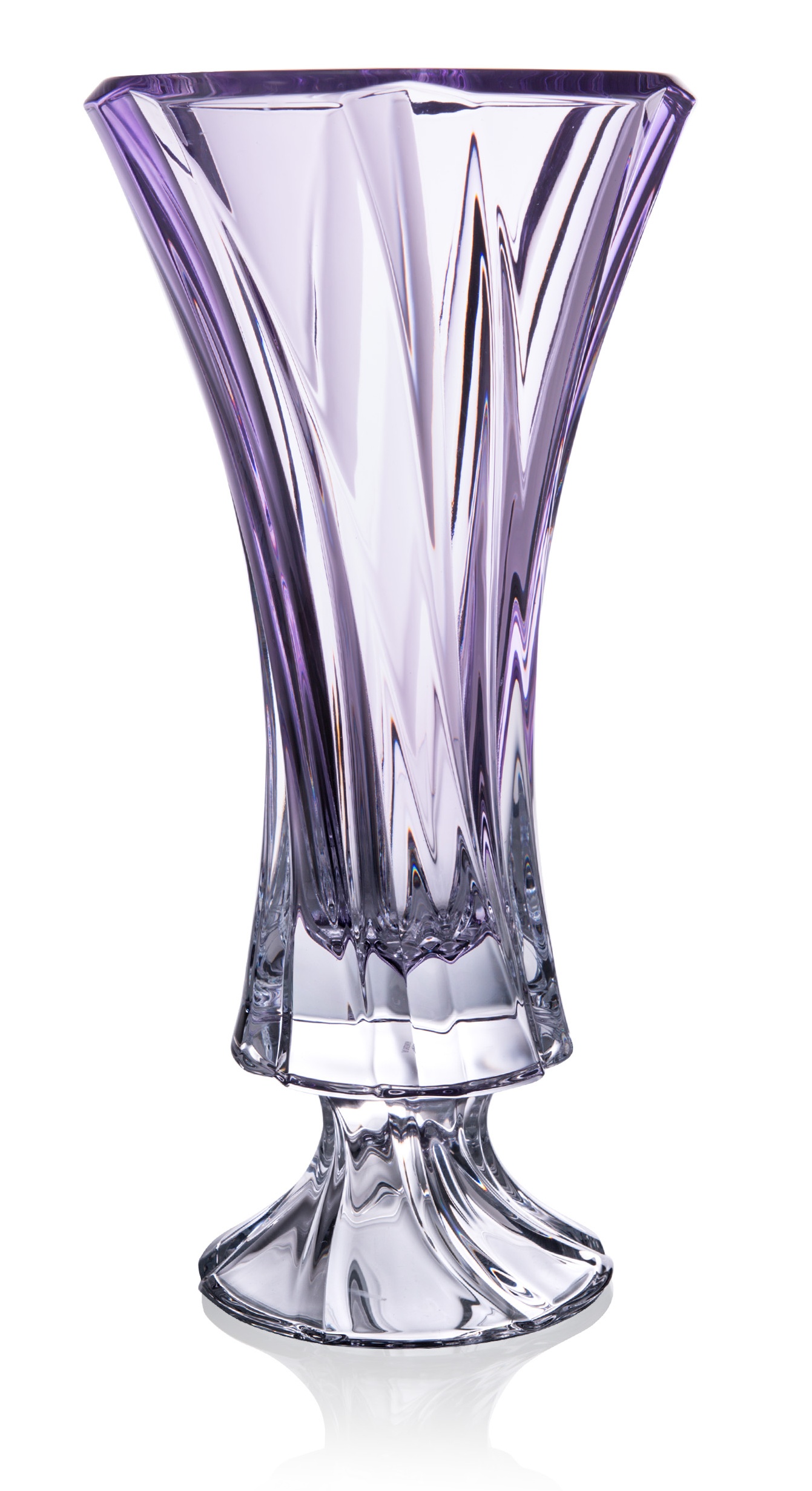 Aurum Oklahoma krištáľová váza na nohe Amethyst 40 cm