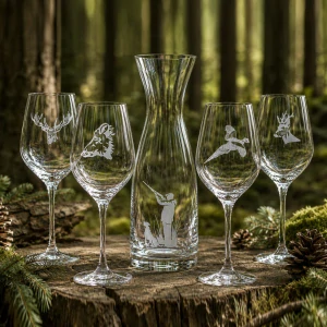 SET fľaša + poháre 360ml HUNTER / LOVEC (1+4ks)