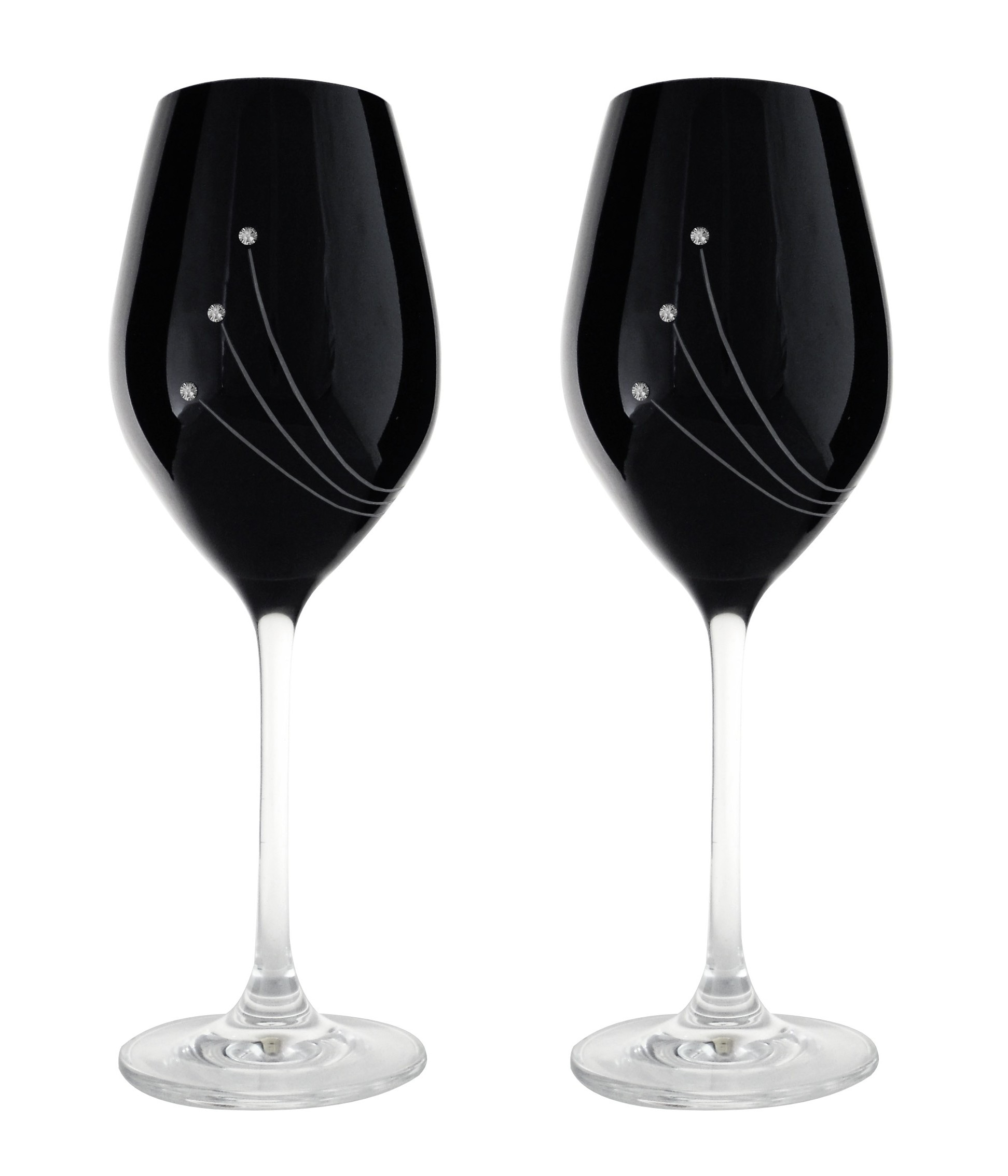 Poháre na víno čierne 360ml 31561 Crystals (2KS)