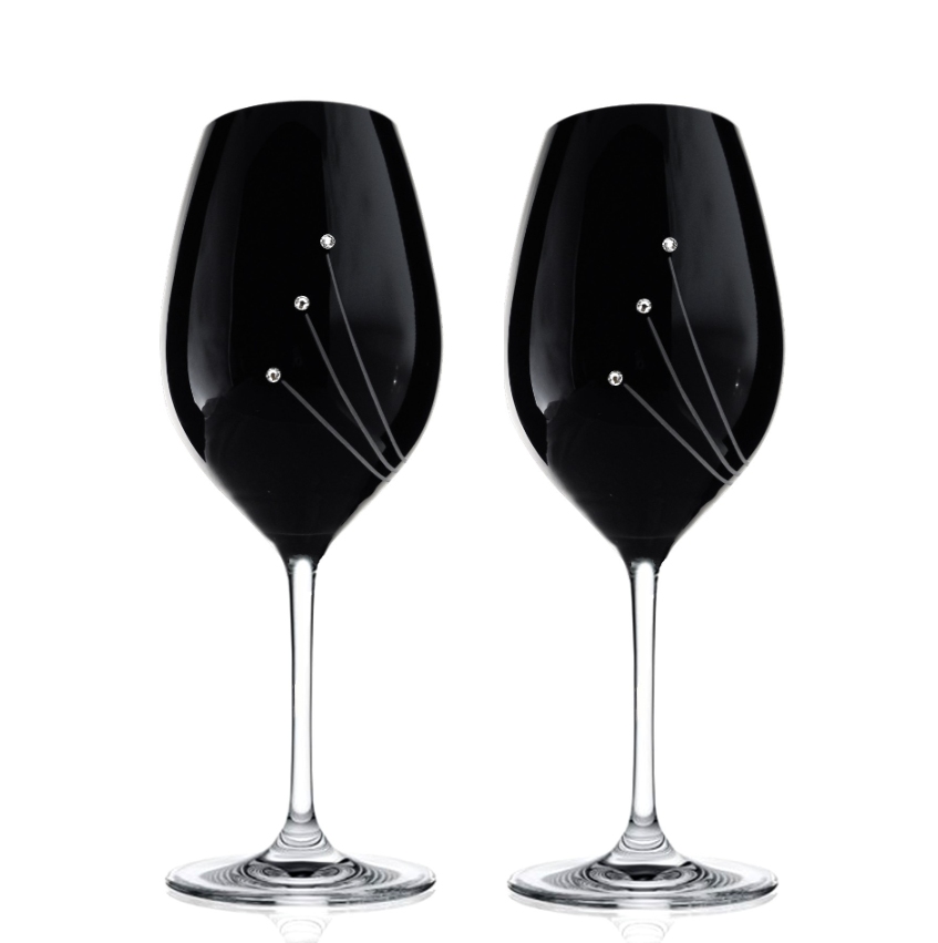 Poháre na víno čierne 470ml 31561 Crystals (2KS)