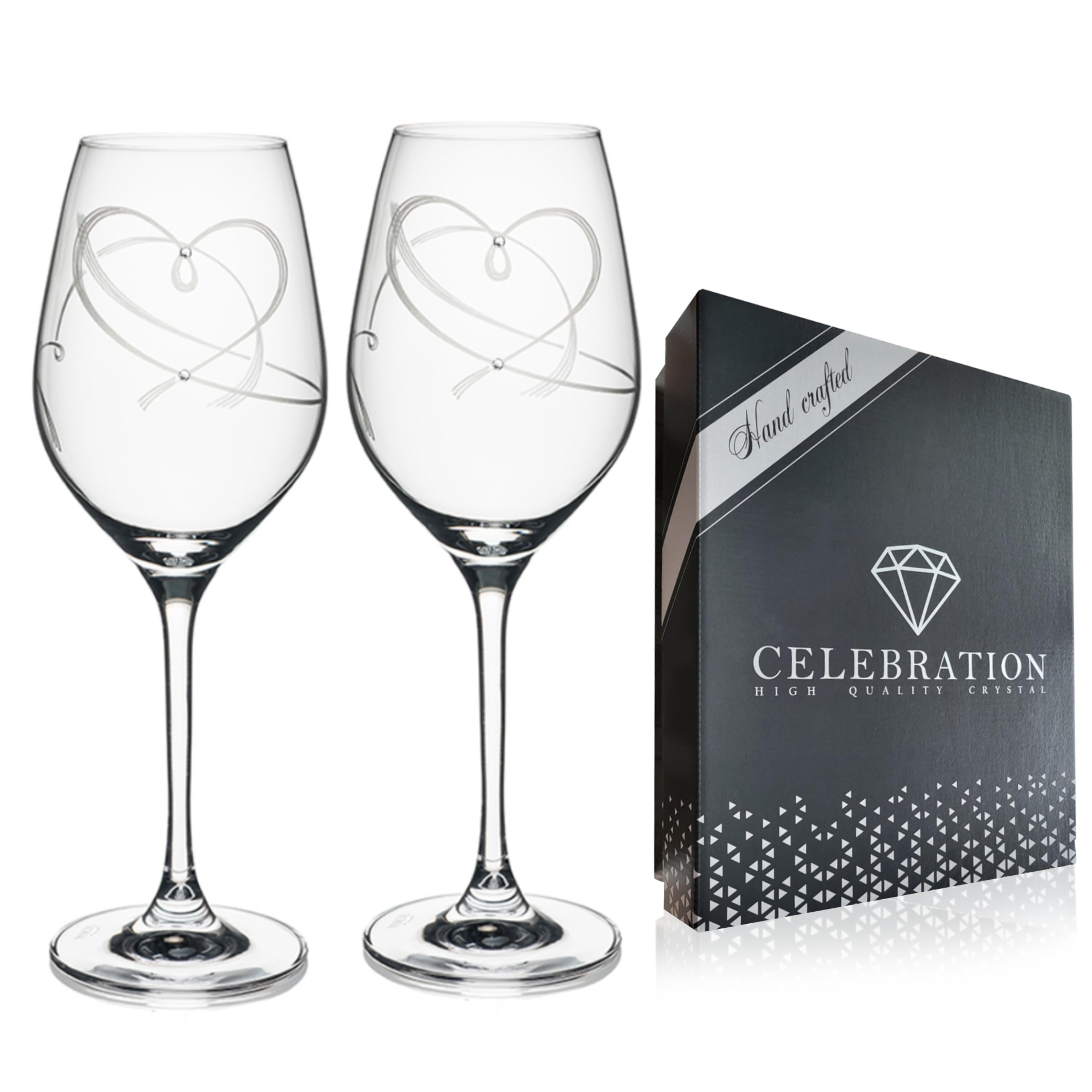 Poháre na víno 470ml Srdce 25260 Crystals (2KS)