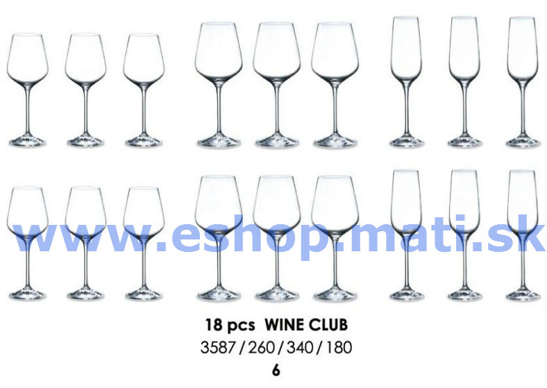 Wine Club set 18 dielny