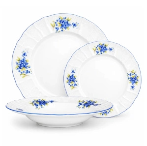 Tanierová jedálenská súprava Thun Bernadotte, nezábudky E0292051 18-dielna
