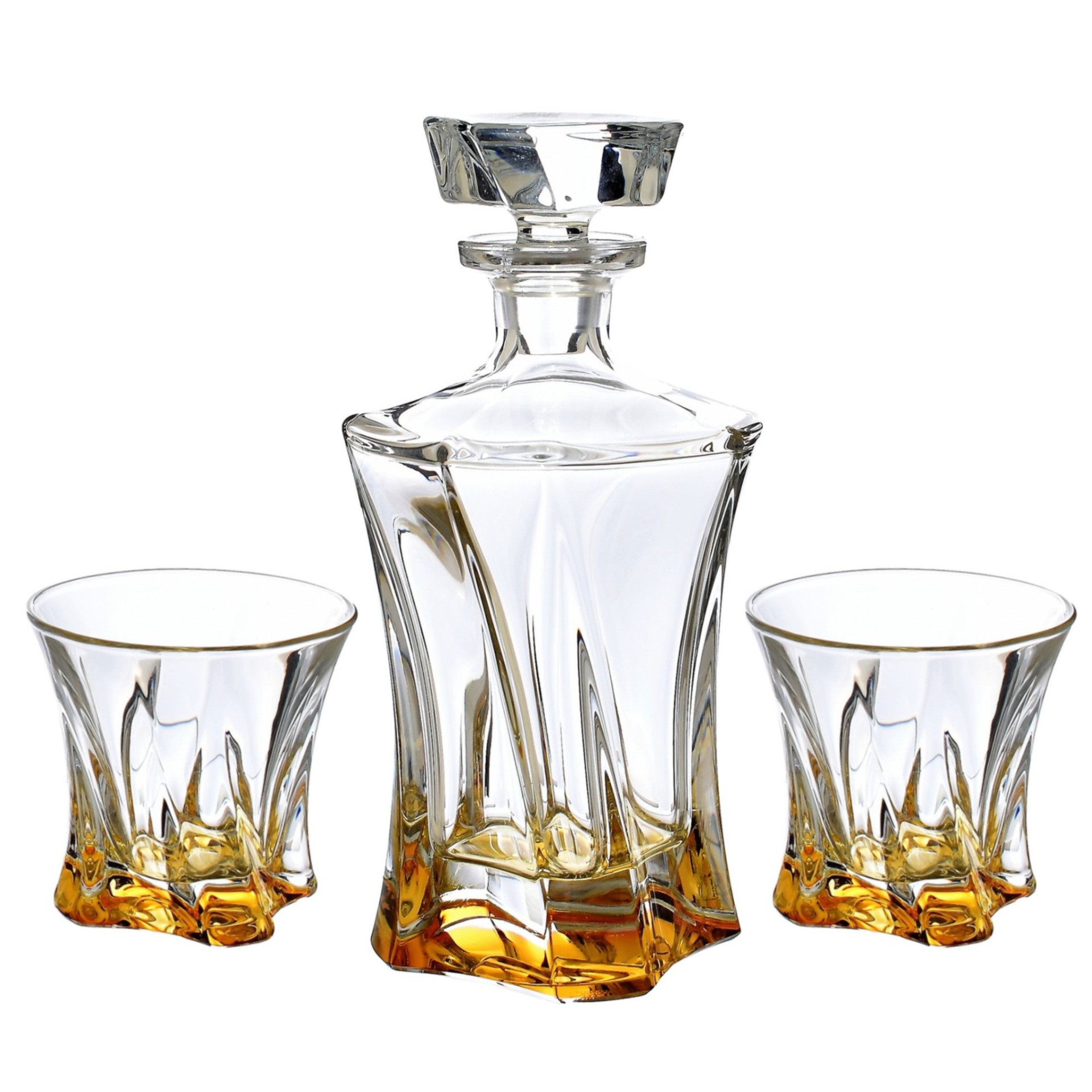 Aurum Crystal Cooper Whiskey set Amber (1+2ks)