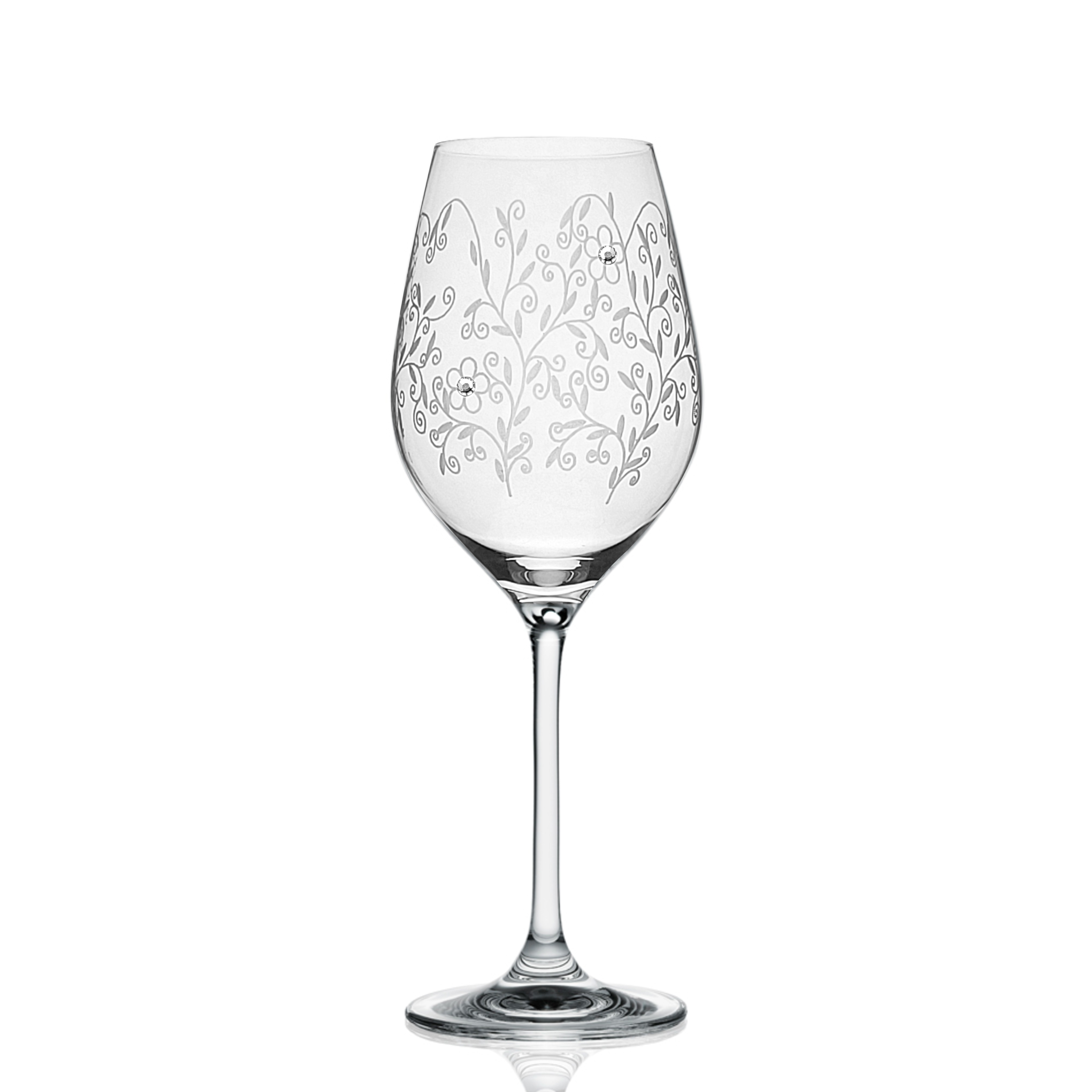 Poháre na víno 360ml FLORA Crystals (4ks)