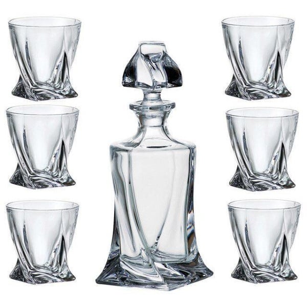 Quadro whiskey set fľaša + poháre 340ml (1+6ks)