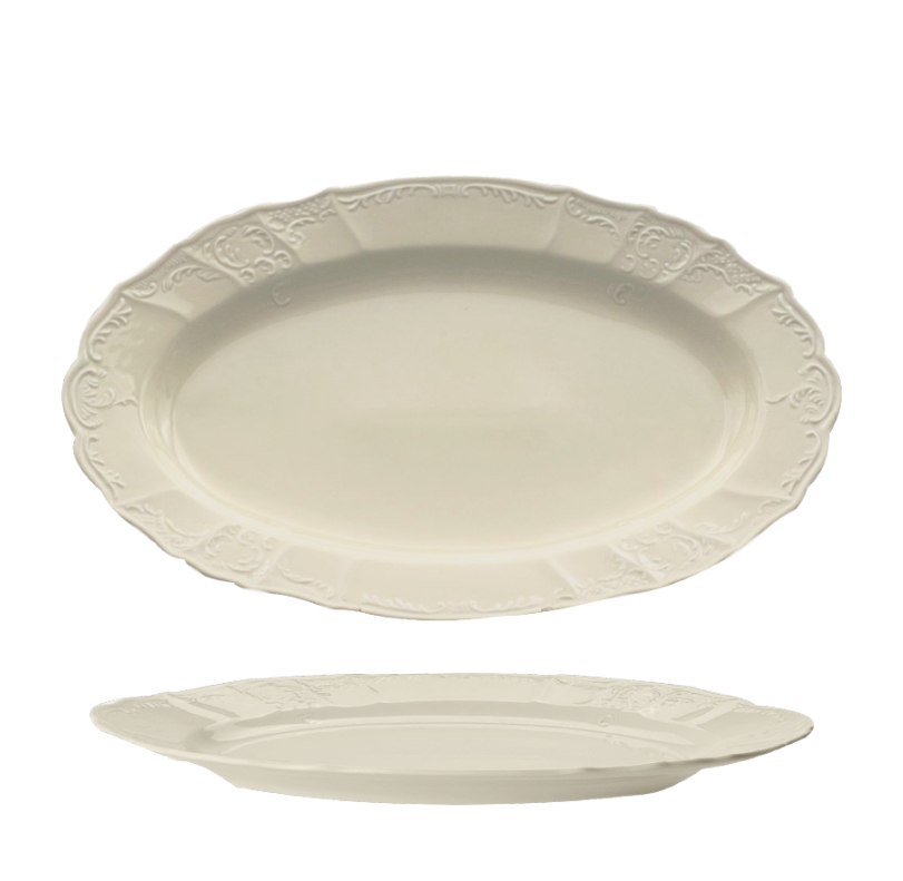 BERNADOTTE - Oválna misa 34cm, slonová kosť