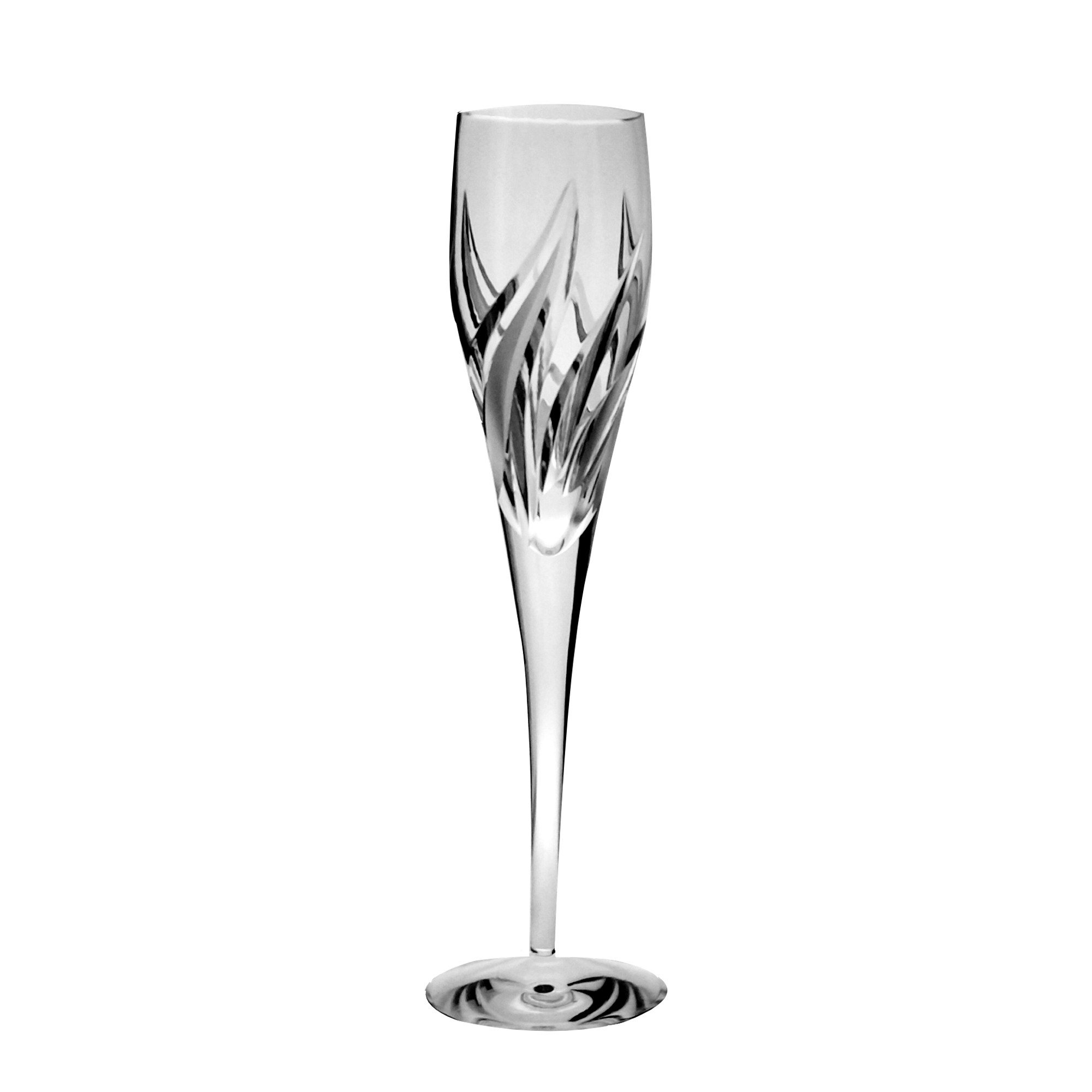 Brúsené poháre na sekt 200ml Plameň (6ks)