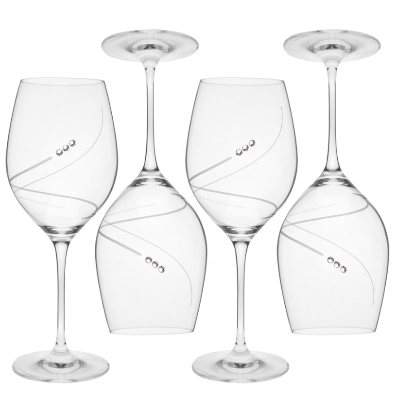 Poháre na víno 470ml dekor 34799 Crystals (4ks)