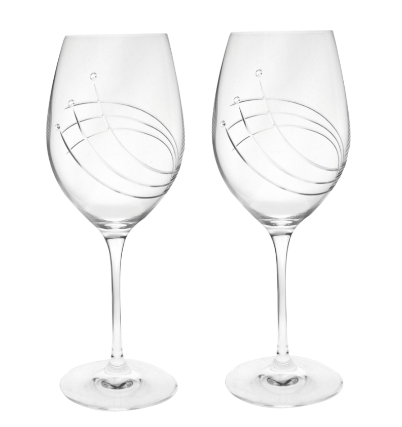 Poháre na víno s brusom 28724 a SWAROVSKI crystals (2ks)