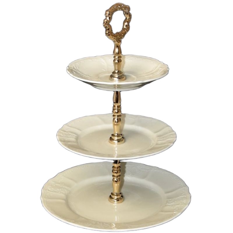 BERNADOTTE - tanierový 3-stupňový etažér, slonová kosť