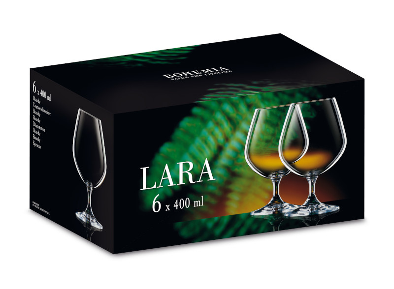 Poháre na koňak, brandy LARA 400ml (6ks)