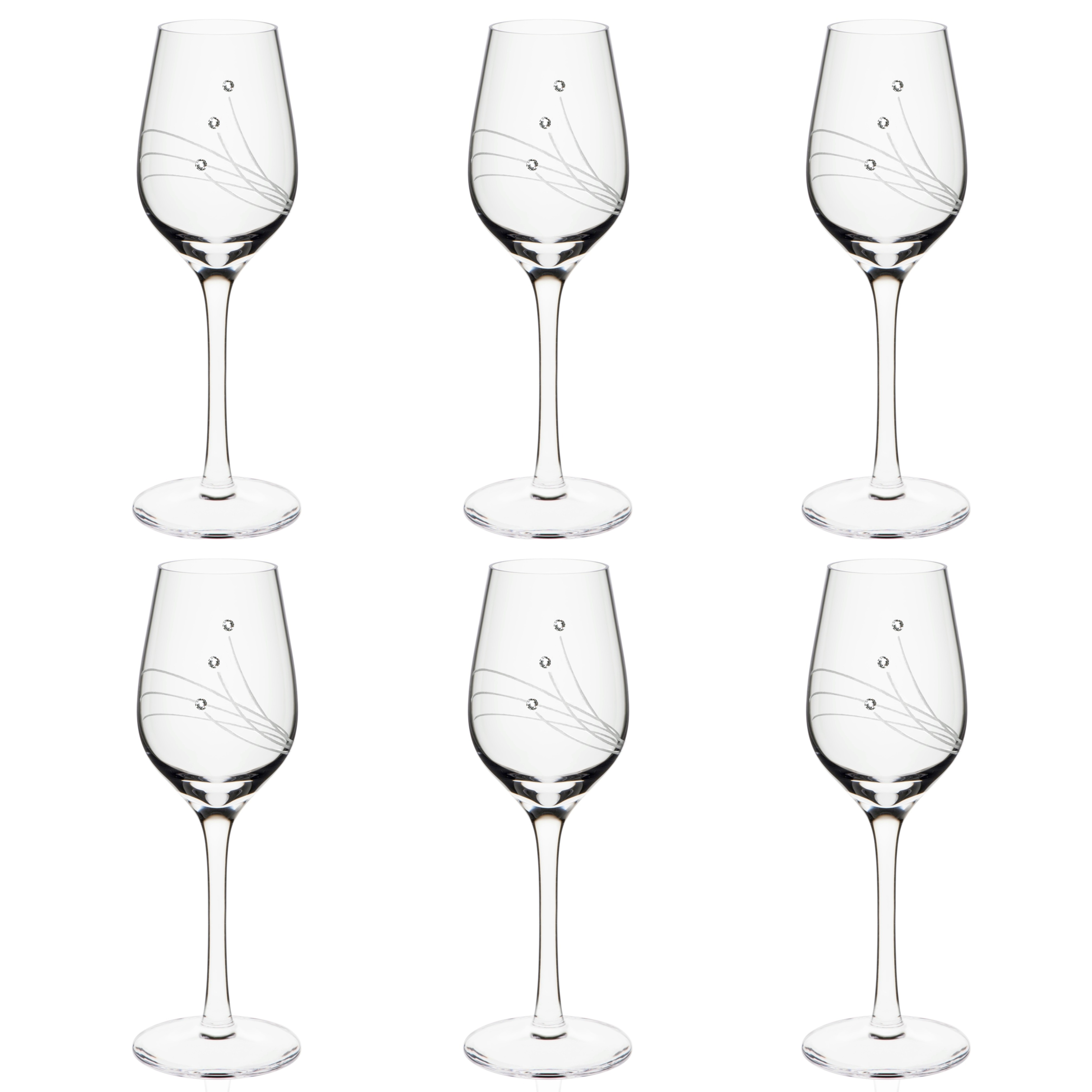 Poháre na likér UNI 75ml 30538 Swarovski Crystals (6ks)