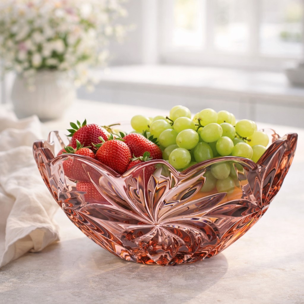 Aurum Flora Krištáľová misa 28 cm PINK (1ks)