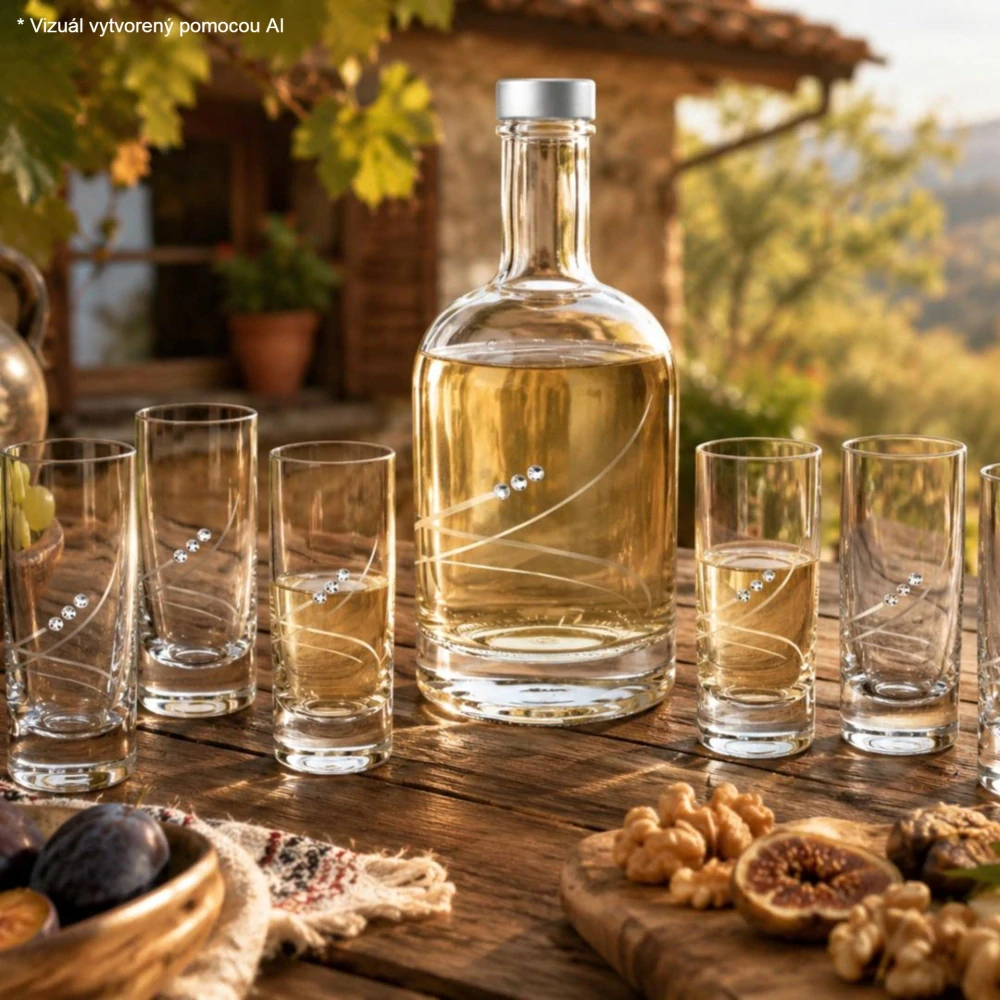 Darčeková súprava fľaša 500 ml s pohárikmi Crystals 34799