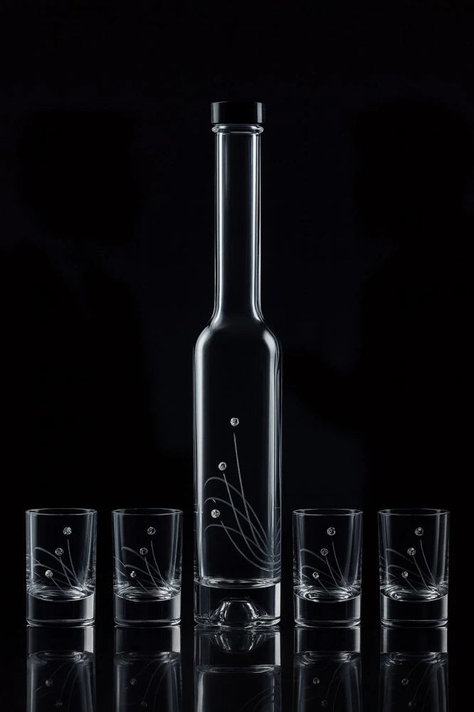 Darčeková súprava na destilát Platina 30538 Swarovski Crystals (1+6 ks)