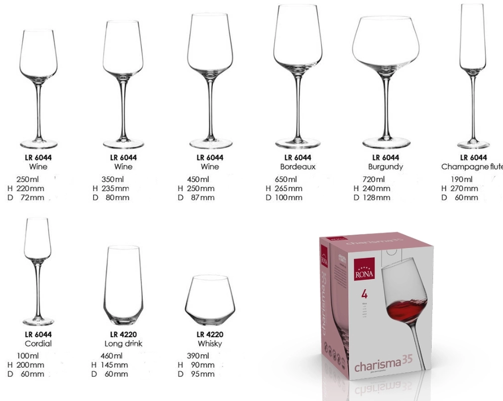 Poháre Charisma 650ml bordeaux (4KS)